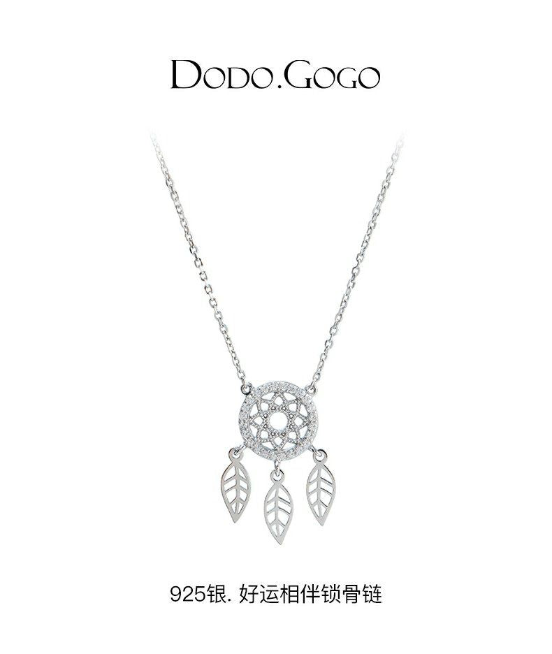 DODOGOGO捕夢網ネックレス女S 925銀冷淡風insシンプル気質鎖骨チェーン