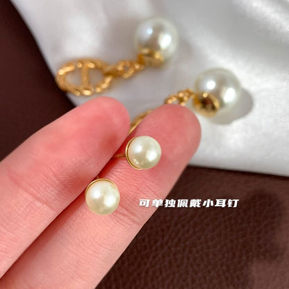 AOMIDIOR 女性イヤリング 高級感 気質 精緻真珠 レディーファッション耳飾り　