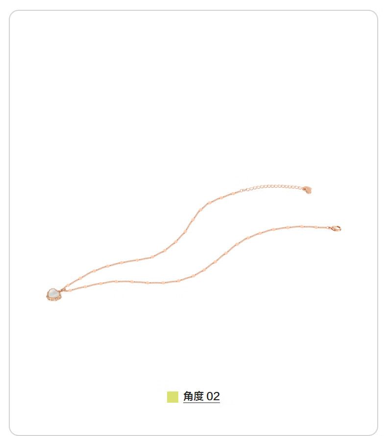 AJIDOUエレガントスタイリッシュハート付き貝殻ネックレス贅沢insシンプルギフト