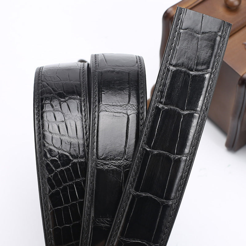 Siamese Crocodile Skin Men's Belt Genuine Leather Automatic Buckle Fashion Business Casual 