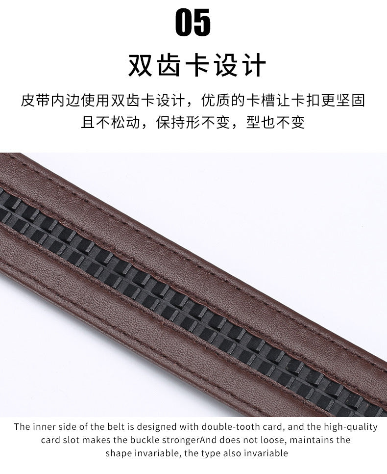 Siamese Crocodile Skin Men's Belt Genuine Leather Automatic Buckle Fashion Business Casual 