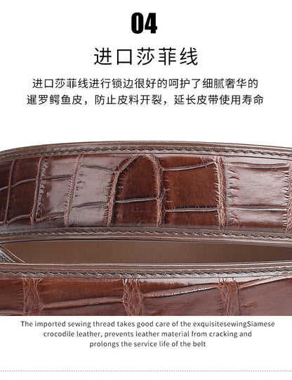Siamese Crocodile Skin Men's Belt Genuine Leather Automatic Buckle Fashion Business Casual 