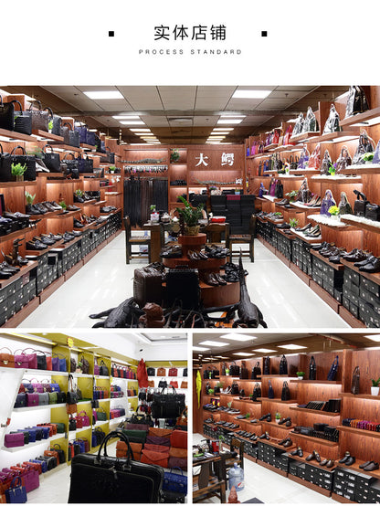 シャムワニ皮本革製メンズショルダーバッグビジネスカジュアル斜めがけバッグハンドバッグ