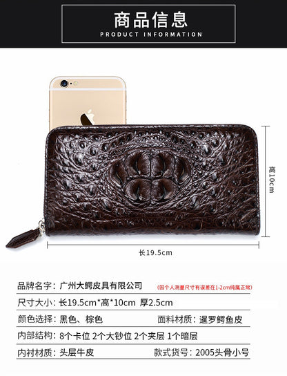 Siamese Crocodile Skin Men's Wallet Genuine Leather Wallet Popular Stylish Handbag 