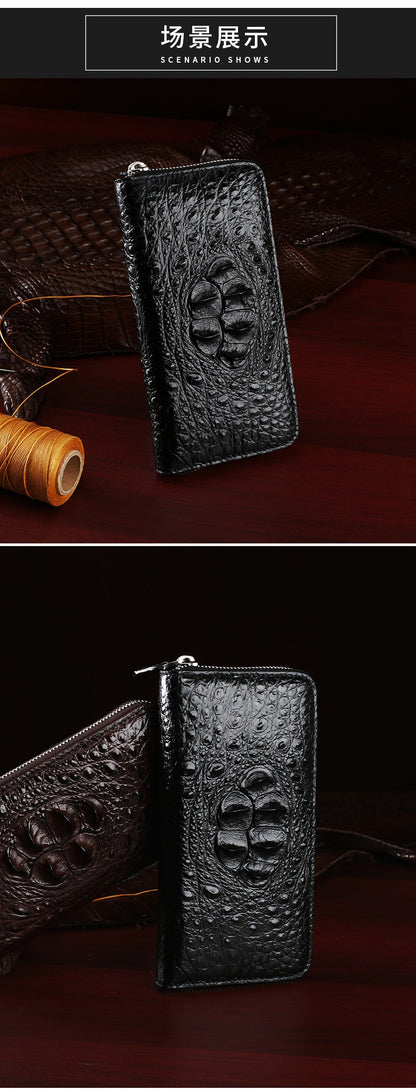 Siamese Crocodile Skin Men's Wallet Genuine Leather Wallet Popular Stylish Handbag 