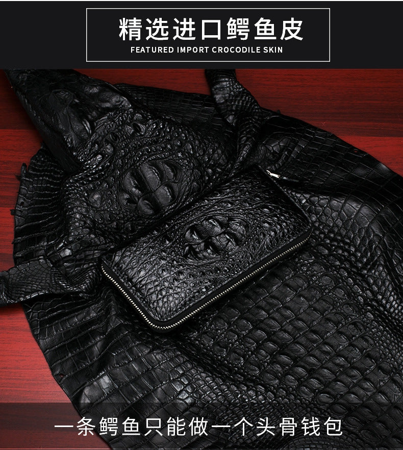 Siamese Crocodile Skin Men's Wallet Genuine Leather Wallet Popular Stylish Handbag 