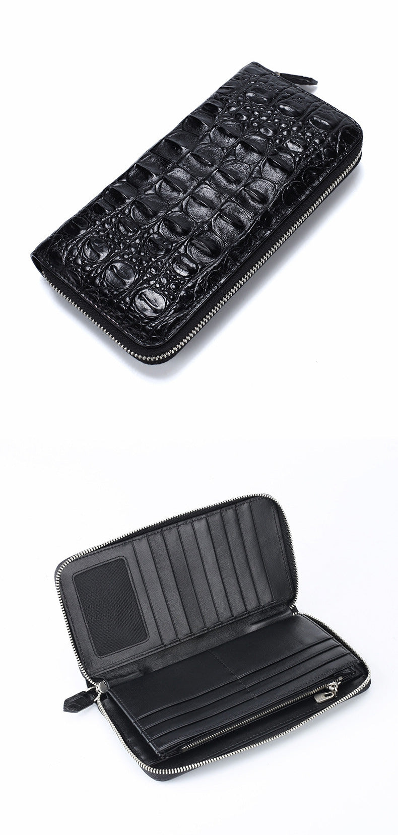 Siamese crocodile leather genuine leather long wallet business high quality wallet handbag wallet 