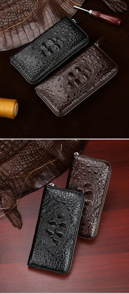 Siamese crocodile leather genuine leather long wallet business high quality wallet handbag wallet 