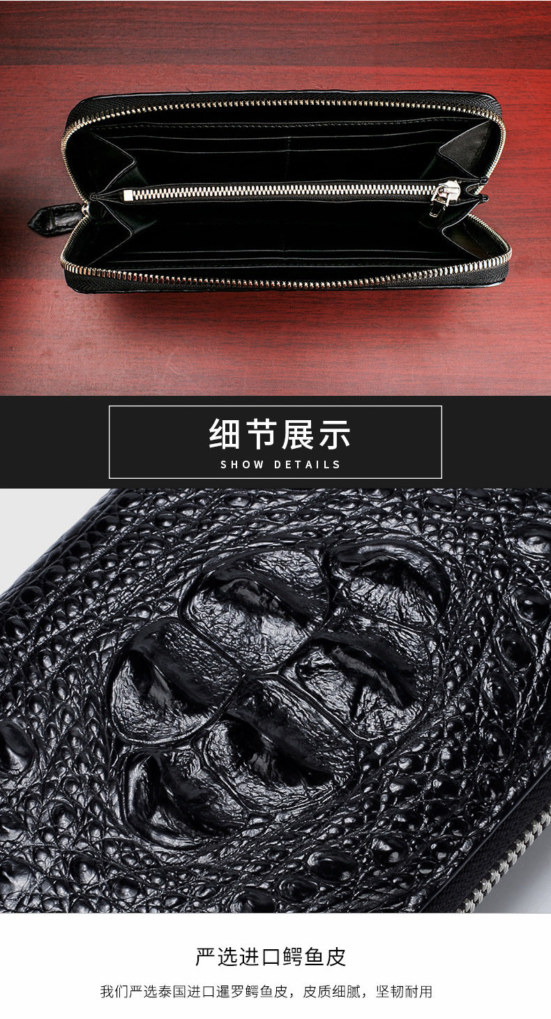 Siamese Crocodile Skin Men's Wallet Genuine Leather Wallet Popular Stylish Handbag 