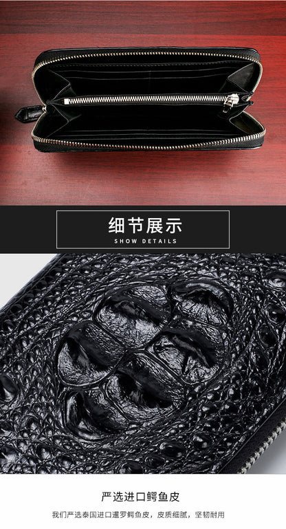 Siamese Crocodile Skin Men's Wallet Genuine Leather Wallet Popular Stylish Handbag 