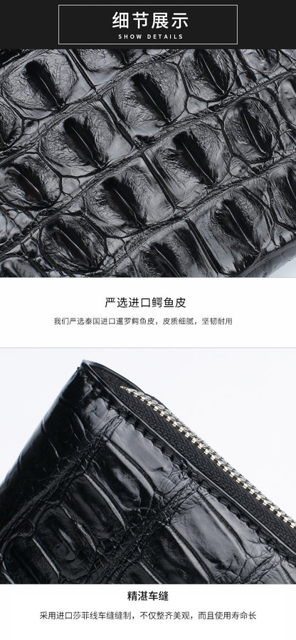 Siamese crocodile skin men's long wallet genuine leather wallet large capacity wallet 