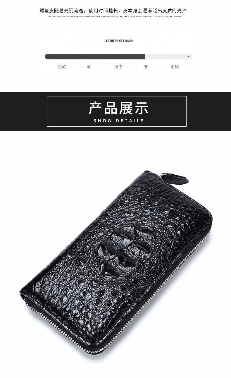 Siamese crocodile leather genuine leather long wallet business high quality wallet handbag wallet 