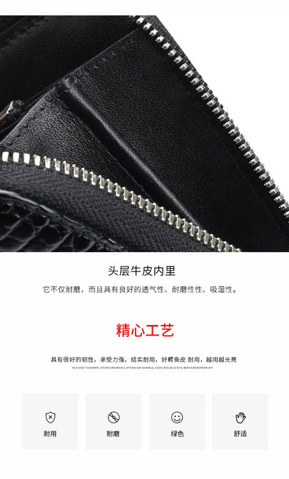 Siamese Crocodile Skin Men's Wallet Genuine Leather Wallet Popular Stylish Handbag 