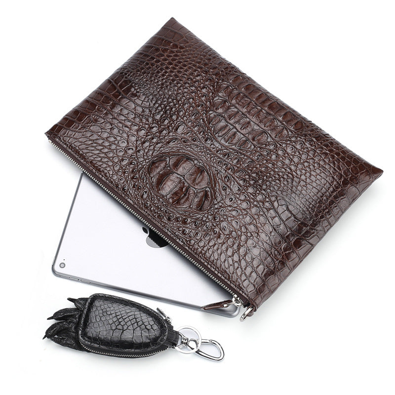 Siamese crocodile skin men's bag genuine leather handbag casual business use 