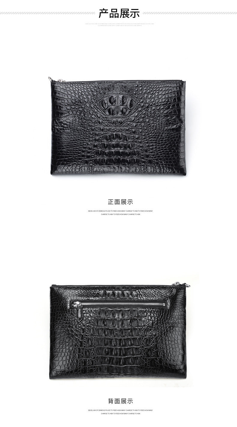 Siamese crocodile skin men's bag genuine leather handbag casual business use 