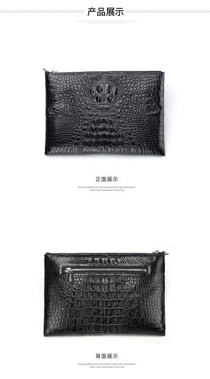 Siamese crocodile skin men's bag genuine leather handbag casual business use 