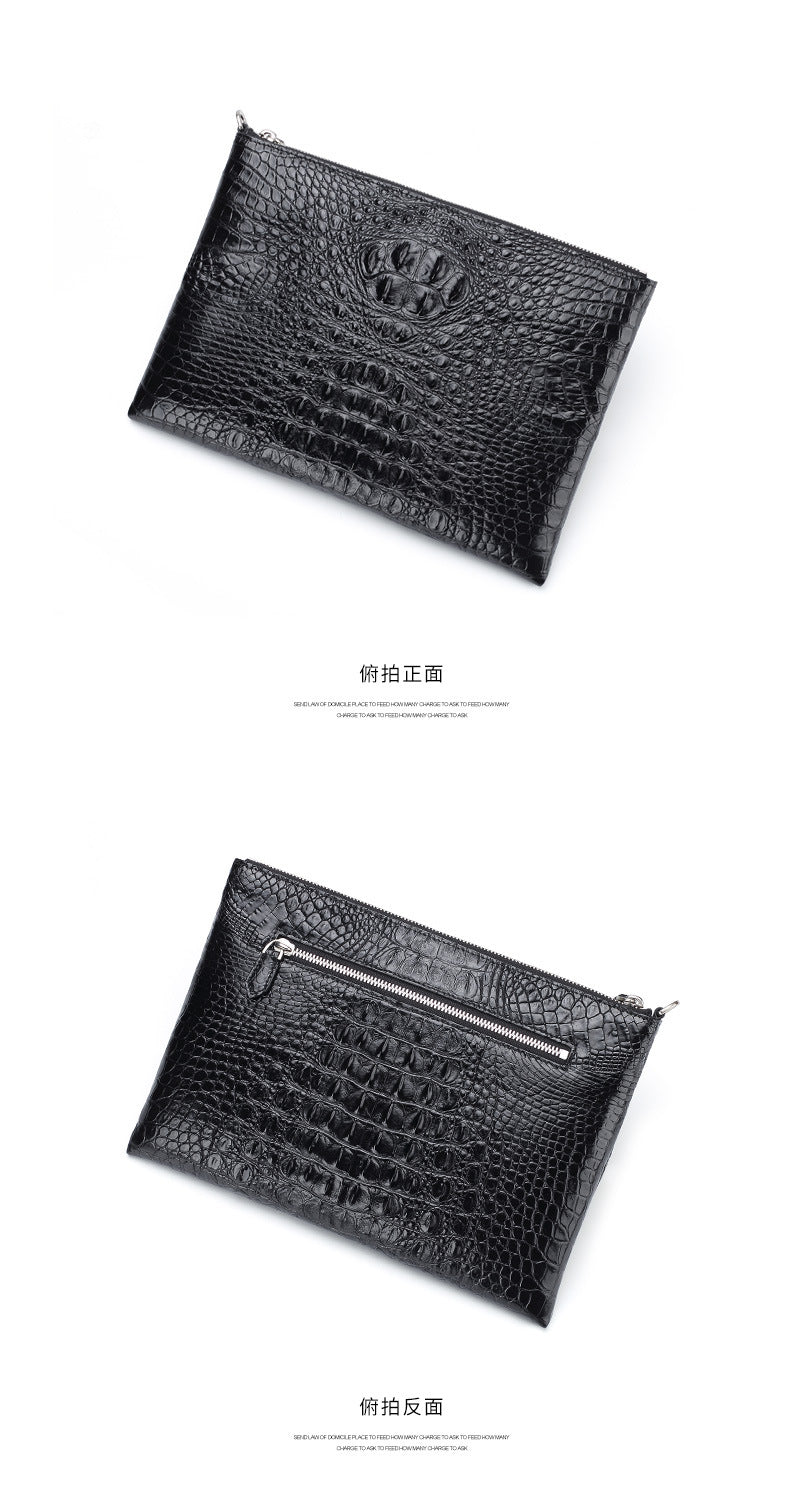 Siamese crocodile skin men's bag genuine leather handbag casual business use 