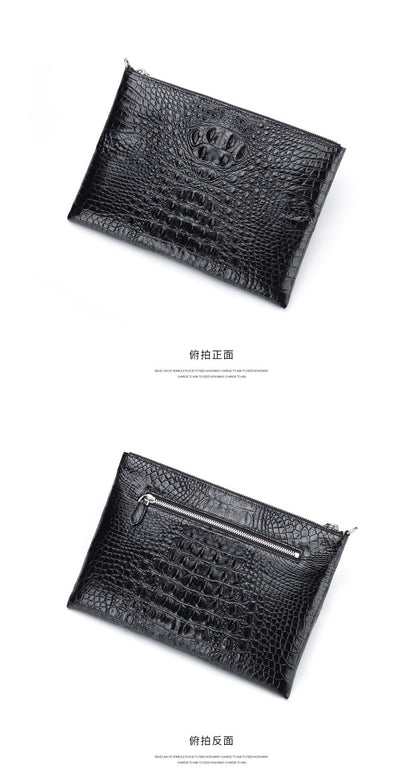 Siamese crocodile skin men's bag genuine leather handbag casual business use 