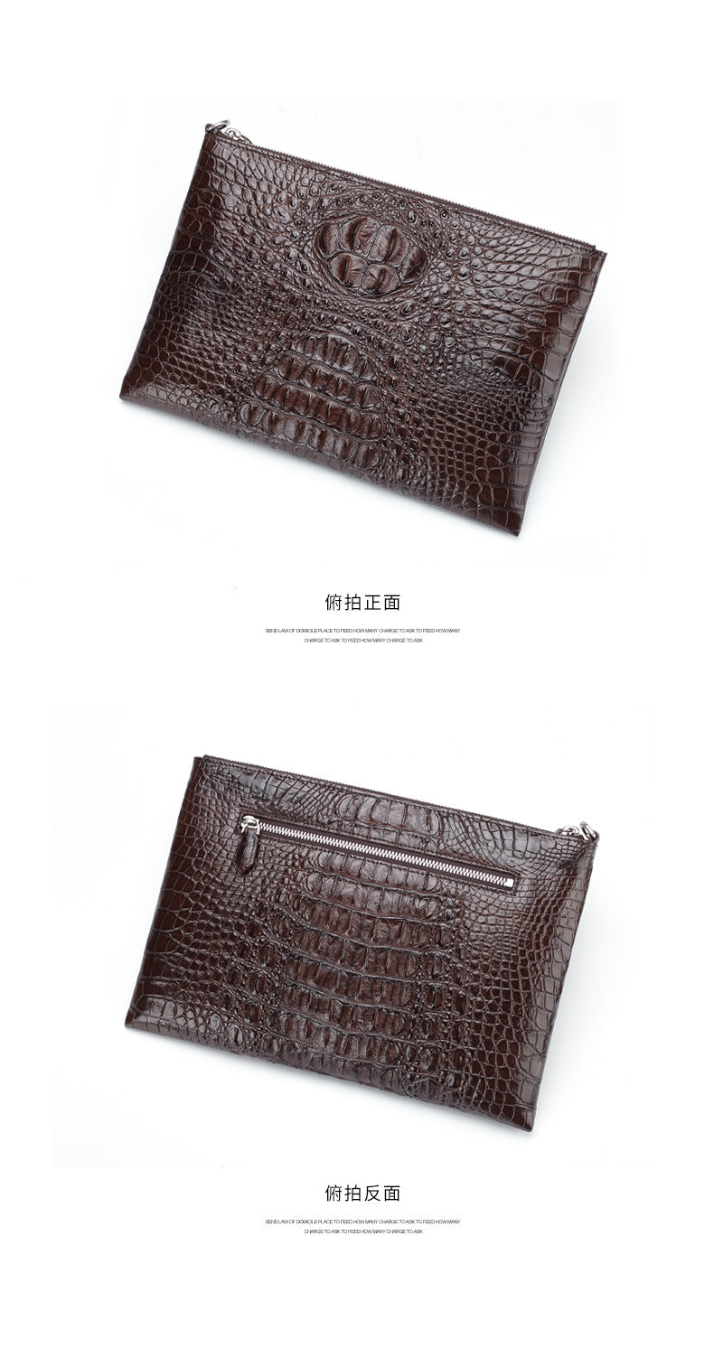 Siamese crocodile skin men's bag genuine leather handbag casual business use 