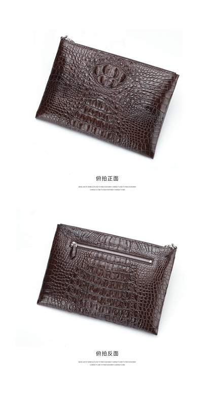 Siamese crocodile skin men's bag genuine leather handbag casual business use 