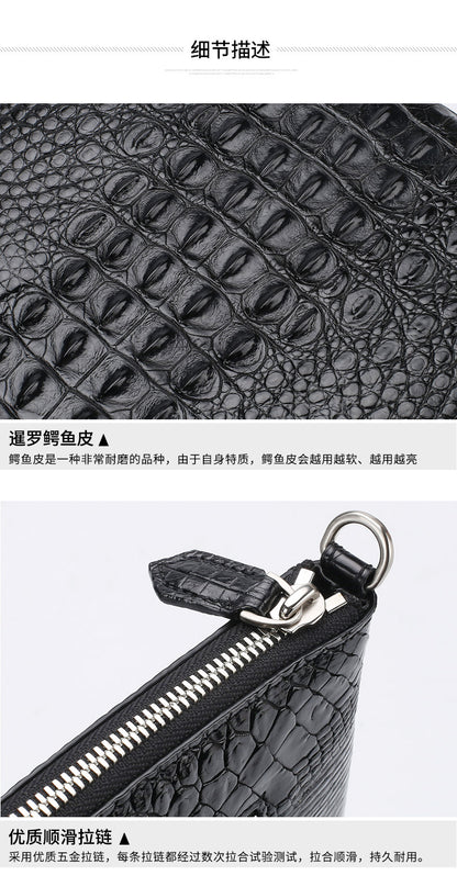 Siamese crocodile skin men's bag genuine leather handbag casual business use 