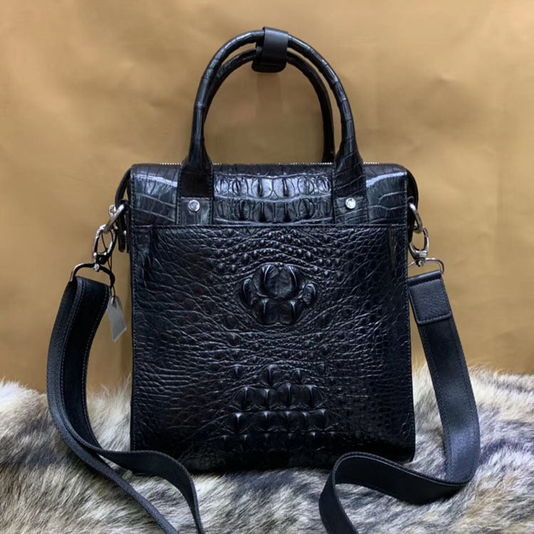 Men's briefcase Taiwanese crocodile osteoderm genuine leather business fashion crossbody shoulder bag men's handbag