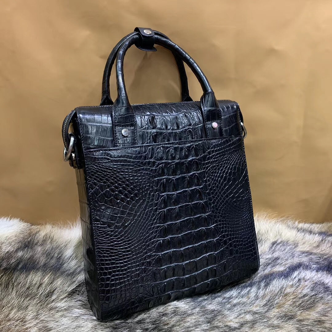 Men's briefcase Taiwanese crocodile osteoderm genuine leather business fashion crossbody shoulder bag men's handbag