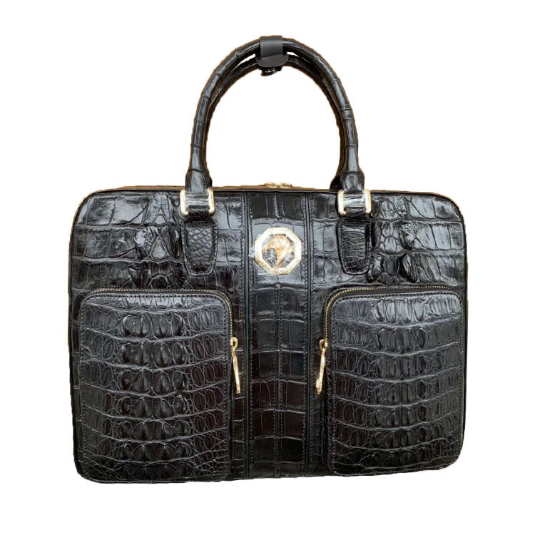 Formosan Crocodile Osteoderm Men's Office Bag Handbag Crossbody Shoulder Bag Business Fashion Spine Briefcase