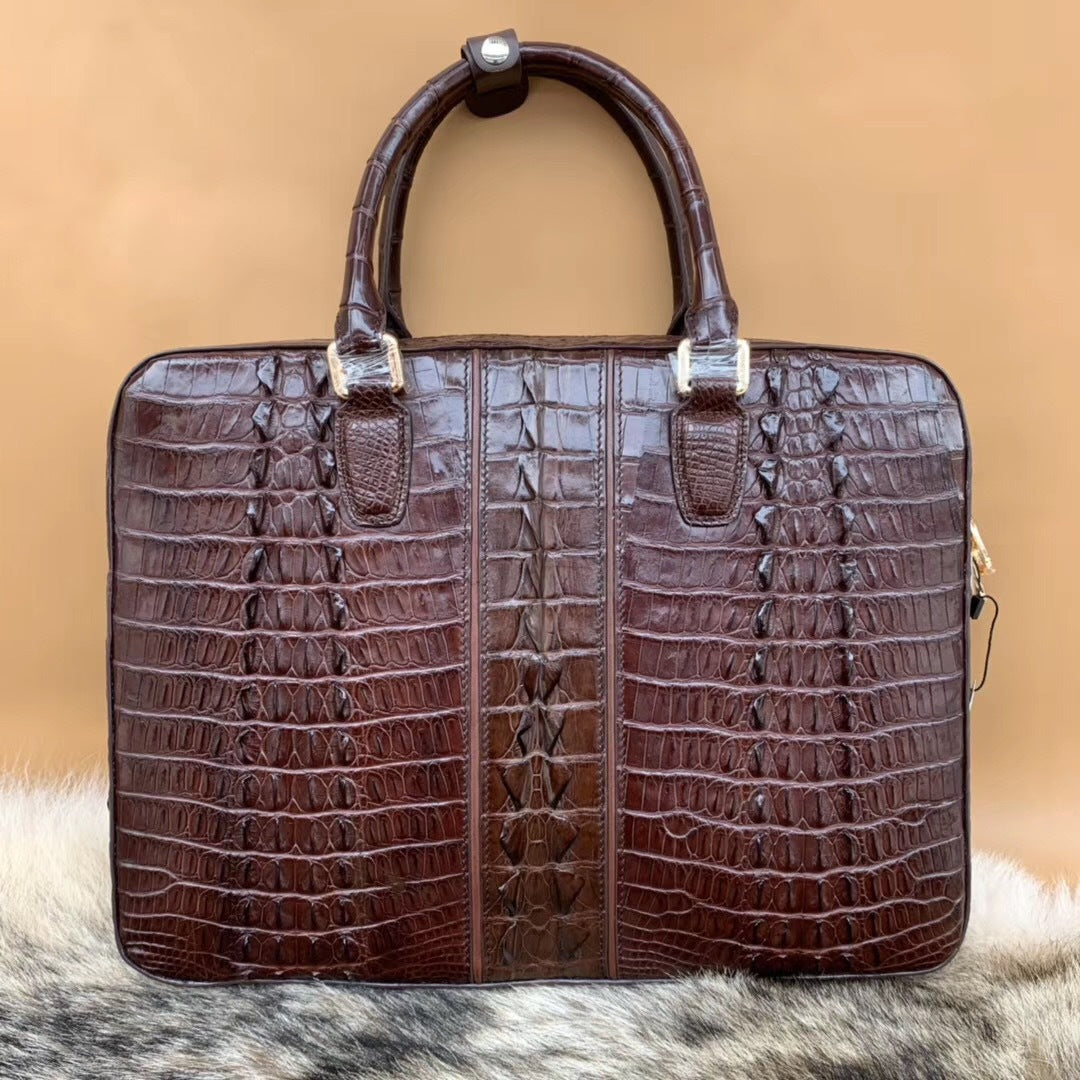 Formosan Crocodile Osteoderm Men's Office Bag Handbag Crossbody Shoulder Bag Business Fashion Spine Briefcase