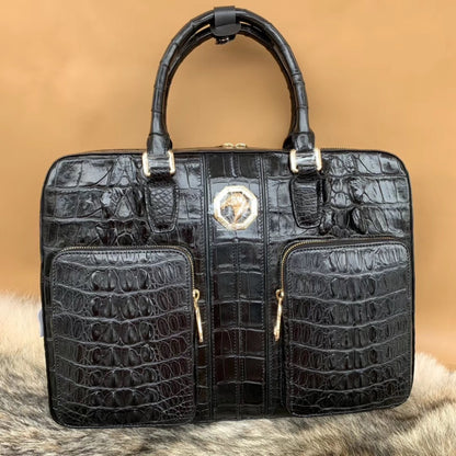 Formosan Crocodile Osteoderm Men's Office Bag Handbag Crossbody Shoulder Bag Business Fashion Spine Briefcase