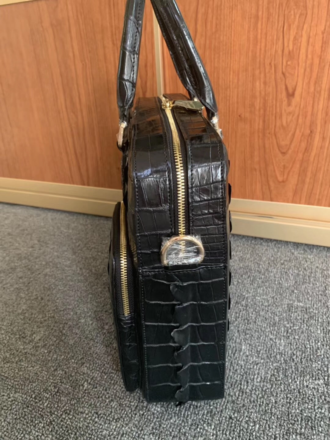 Formosan Crocodile Osteoderm Men's Office Bag Handbag Crossbody Shoulder Bag Business Fashion Spine Briefcase