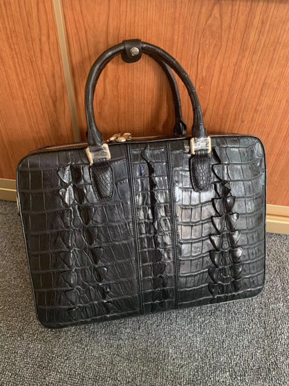 Formosan Crocodile Osteoderm Men's Office Bag Handbag Crossbody Shoulder Bag Business Fashion Spine Briefcase