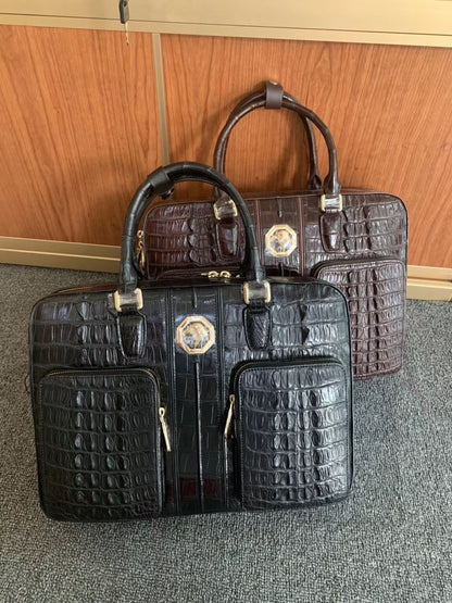 Formosan Crocodile Osteoderm Men's Office Bag Handbag Crossbody Shoulder Bag Business Fashion Spine Briefcase