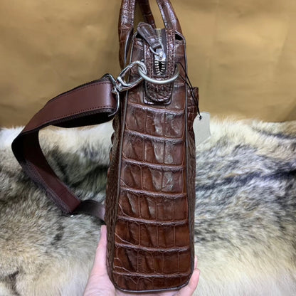 Men's briefcase Taiwanese crocodile osteoderm genuine leather business fashion crossbody shoulder bag men's handbag
