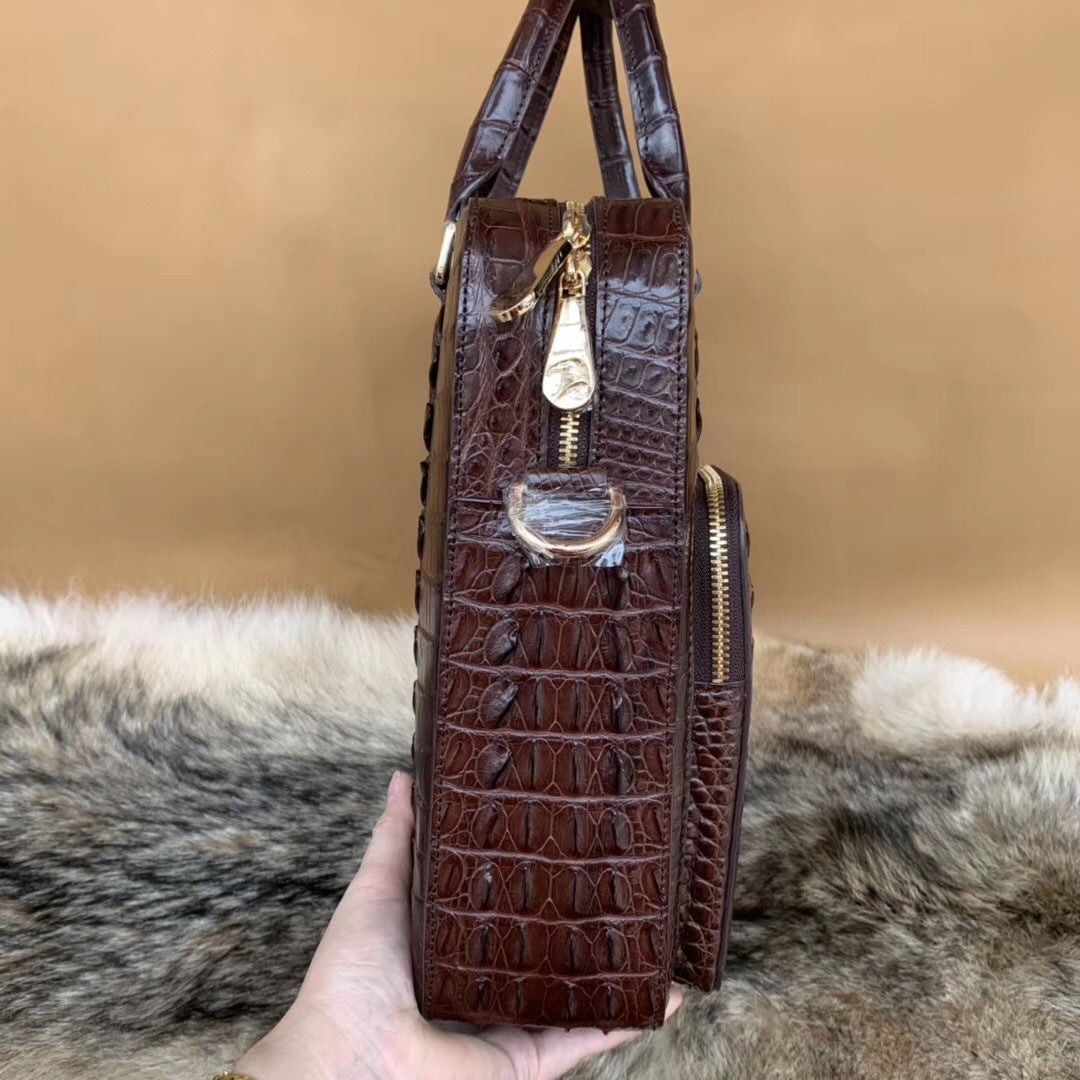 Formosan Crocodile Osteoderm Men's Office Bag Handbag Crossbody Shoulder Bag Business Fashion Spine Briefcase