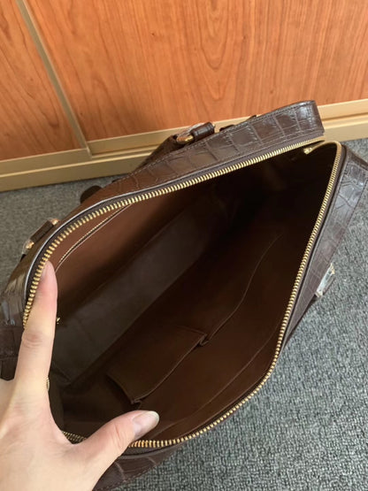 Formosan Crocodile Osteoderm Men's Office Bag Handbag Crossbody Shoulder Bag Business Fashion Spine Briefcase