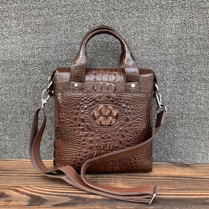 Men's briefcase Taiwanese crocodile osteoderm genuine leather business fashion crossbody shoulder bag men's handbag
