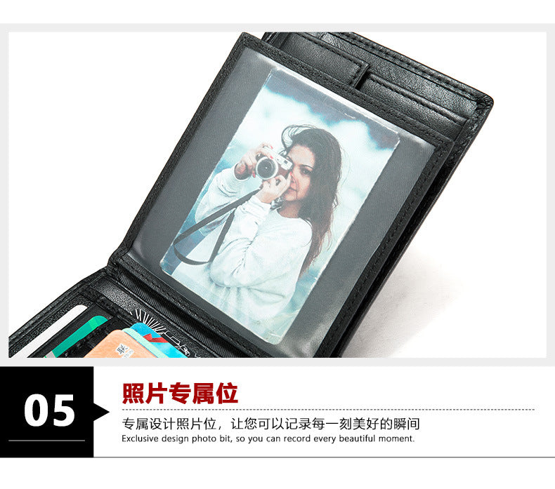 メンズ 短財布 牛皮 本革製 rfidカード入れ レトロ男性用ウォレットカードバッグ