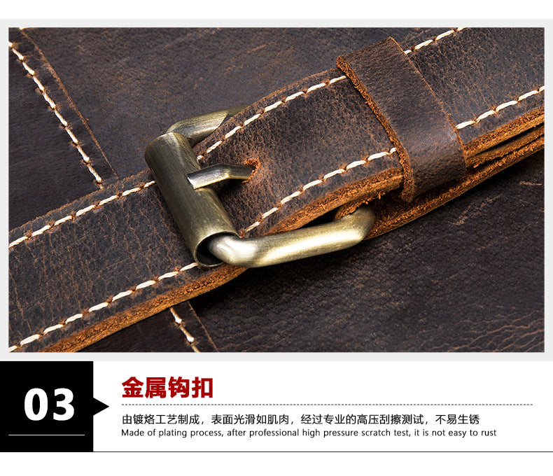 メンズショルダーバッグ 牛皮本革製 高品質 ヴィンテージ 大容量 男性斜めがけバッグ ブリーフケース