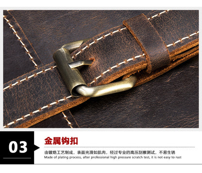 メンズショルダーバッグ 牛皮本革製 高品質 ヴィンテージ 大容量 男性斜めがけバッグ ブリーフケース