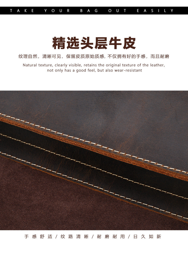 メンズショルダーバッグ 牛皮本革製 高品質 ヴィンテージ 大容量 男性斜めがけバッグ ブリーフケース