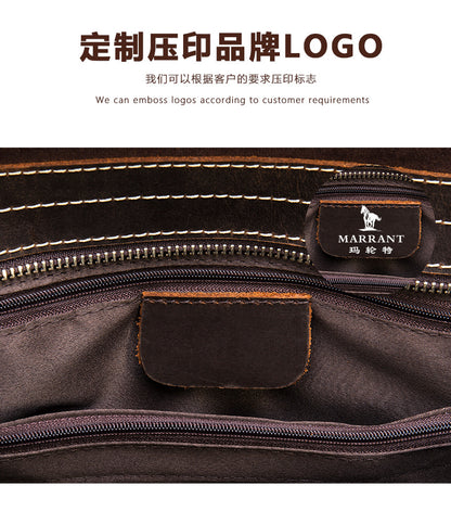 メンズショルダーバッグ 牛皮本革製 高品質 ヴィンテージ 大容量 男性斜めがけバッグ ブリーフケース