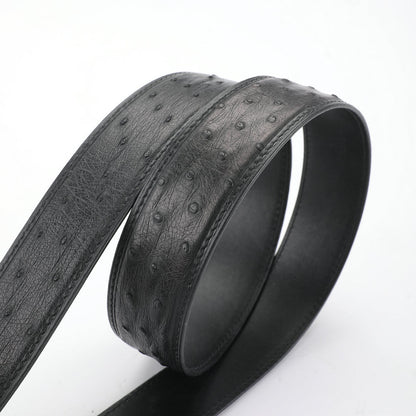 南アフリカ ダチョウの皮 本革製 メンズベルト高品質男性ベルト