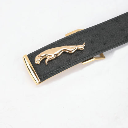 南アフリカ ダチョウの皮 本革製 メンズベルト高品質男性ベルト