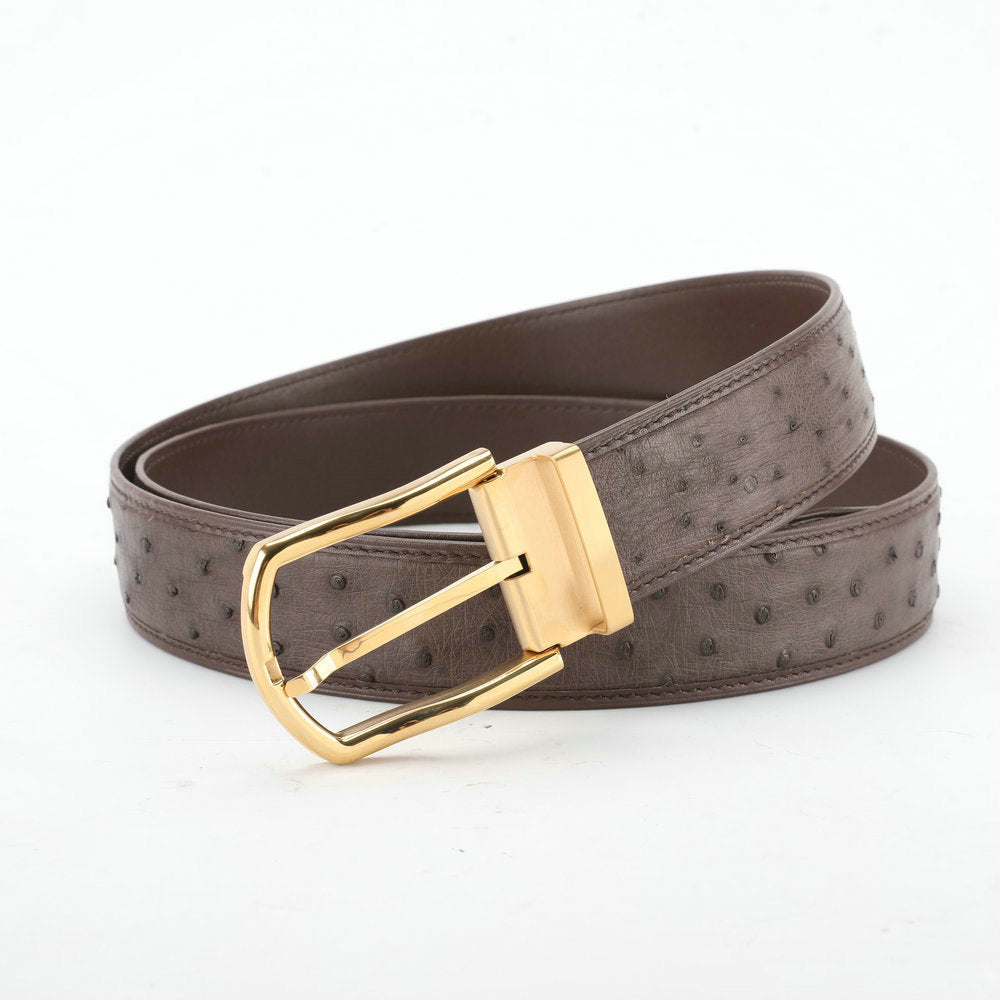 メンズベルト南アフリカ ダチョウの皮 本革製 高品質 おしゃれカジュアル男性用ベルト