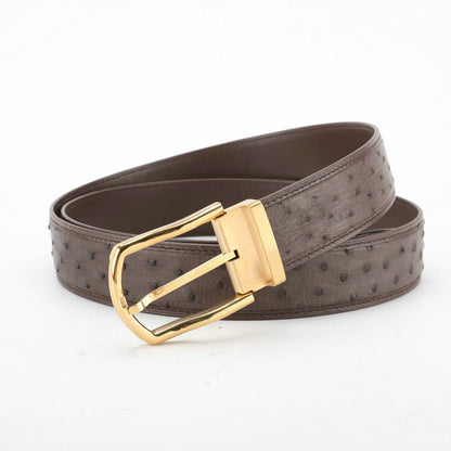 メンズベルト南アフリカ ダチョウの皮 本革製 高品質 おしゃれカジュアル男性用ベルト