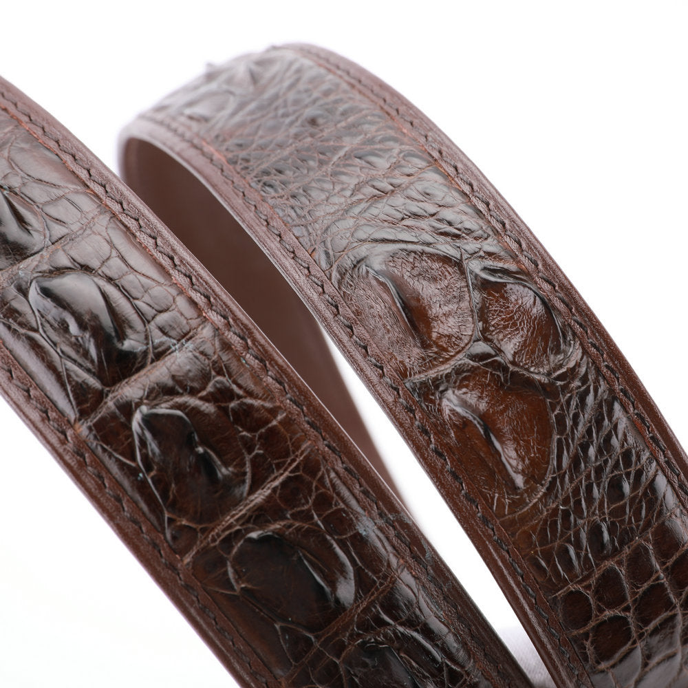 メンズベルト シャムワニ皮 本革製高品質 自動バックルカジュアル