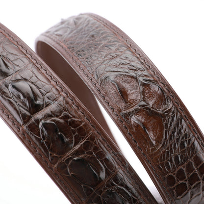 メンズベルト シャムワニ皮 本革製高品質 自動バックルカジュアル