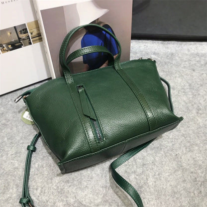 女性のハンドバッグ本革ショルダーバッグ牛革気質 斜め掛けバック ファスナー 通勤OL