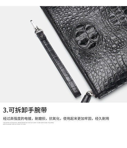 Siamese Crocodile Skin Men's Bag Genuine Leather Business Casual Handbag 